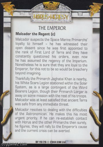 The Emperor, Malcador the Regent (c)
